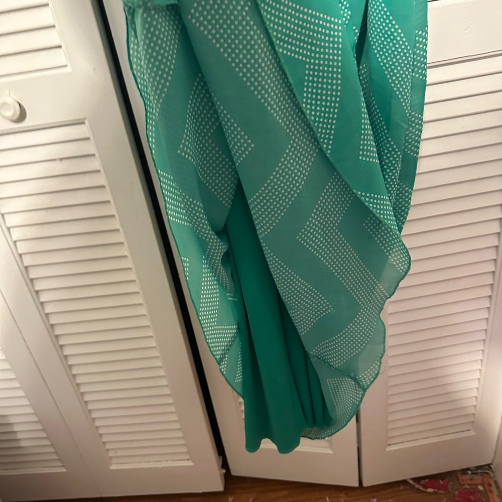 Tacera Teal Patterned Dress - Picture 3 of 3